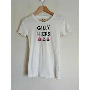 Gilly Hicks White Y2K Sailboat Graphic T-Shirt Small